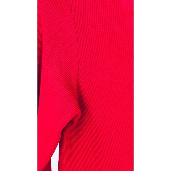 Michael Stars Waffle Knit T Shirt  Long Sleeve V Neck Reverse Seam - Picture 12 of 16